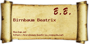 Birnbaum Beatrix névjegykártya